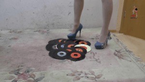 Old Records Crushed Unter High High-heeled shoes