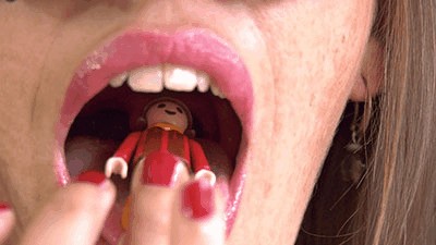 Giantess Devours The Little Man Alive